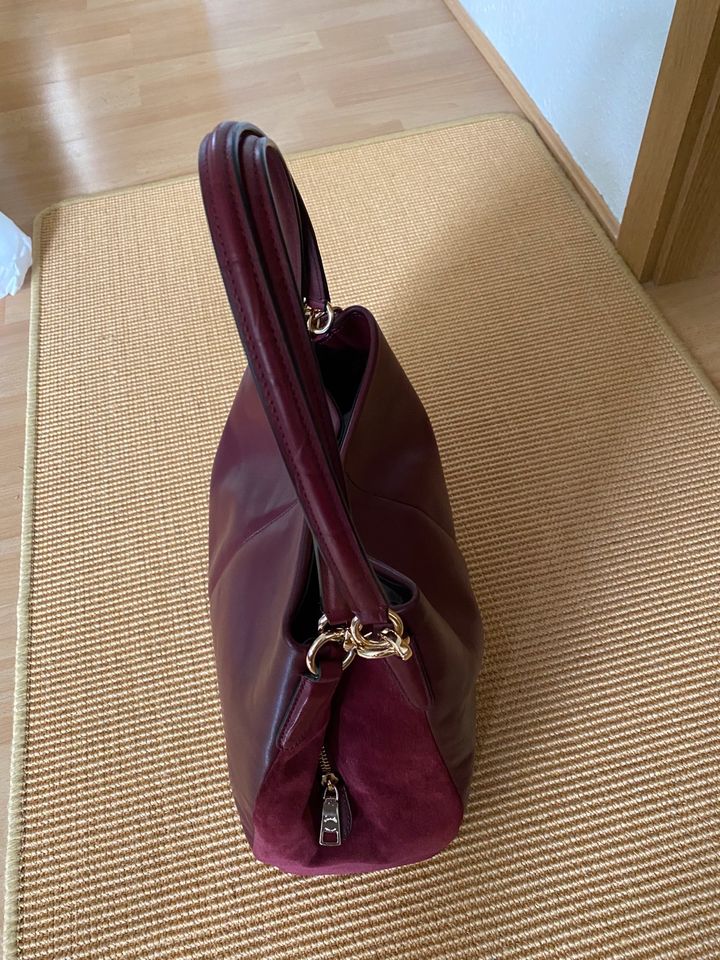 Coach Bag „Polished Hadley Hobo“ Leather, Bordeaux in Dummerstorf