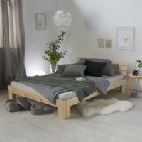 Holzbett Doppelbett Futonbett 160x200 cm Natur Lattenrost VB160€* Sachsen-Anhalt - Magdeburg Vorschau