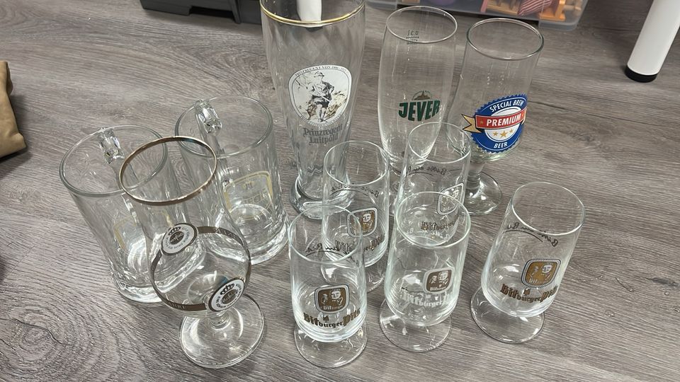 Biergläser, Fiege, Bitburger, Warsteiner, Jever in Bochum