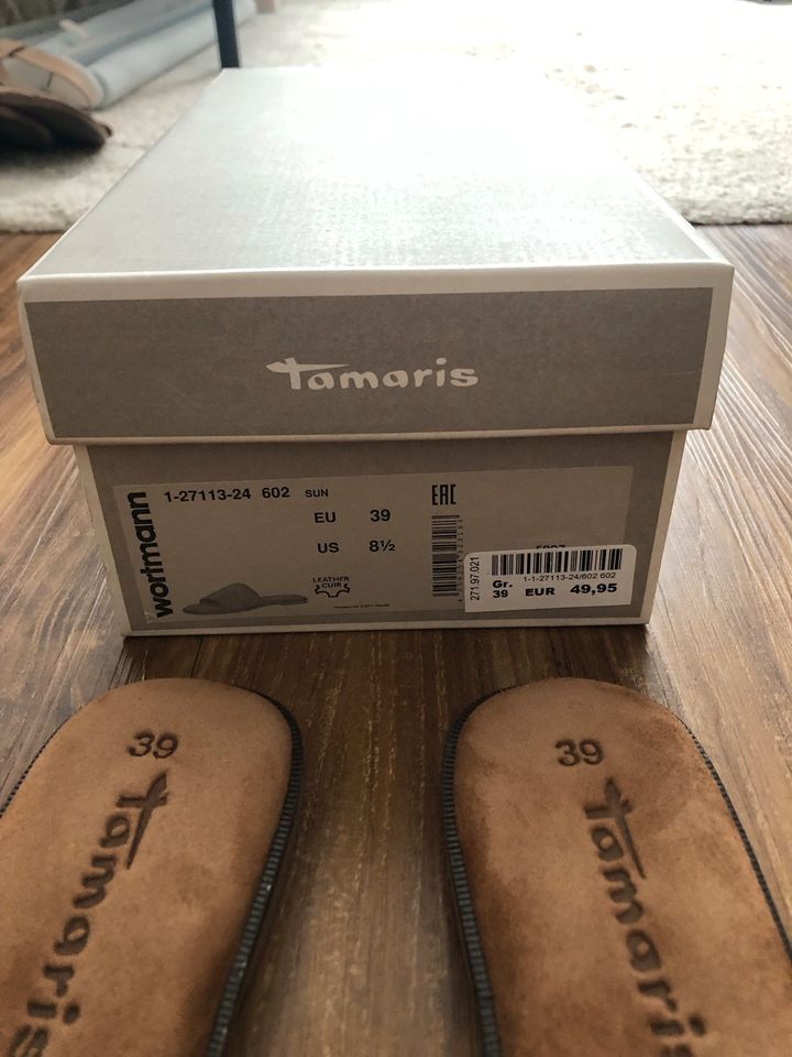 Neu! Tamaris Sandalen Slipper Leder, sehr weich, soft, 39 in Frankfurt am Main