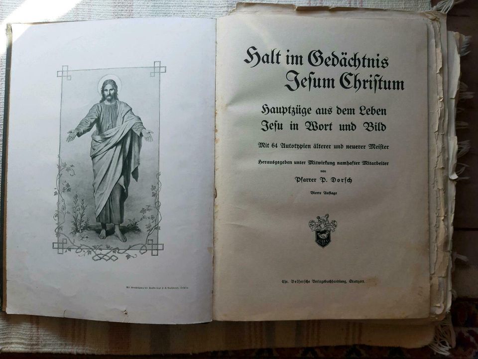 Altes Buch "Halt im Gedächtnis Jesum Christum" in Solnhofen