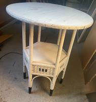 Korbgeflecht Tisch rund weiß Retro Vintage Thüringen - Zeulenroda Vorschau
