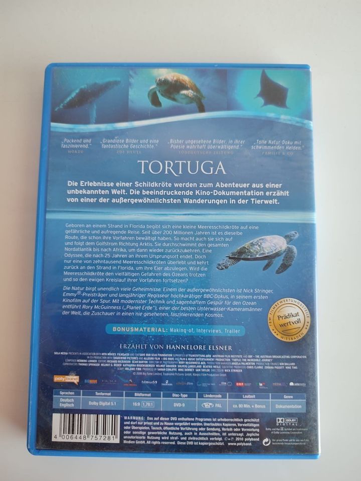 DVD :  "TORTUGA" , Die Reise einer Meeresschildkröte in Teningen