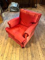 Sessel, rot , Satin, Salon, Country, vintage, shabby Chic Bayern - Ergolding Vorschau