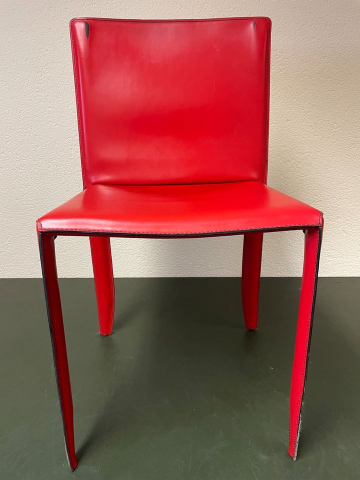 3x cattelan italia Piuma Lederstuhl in rot + blau Esszimmer Stuhl in Bocholt