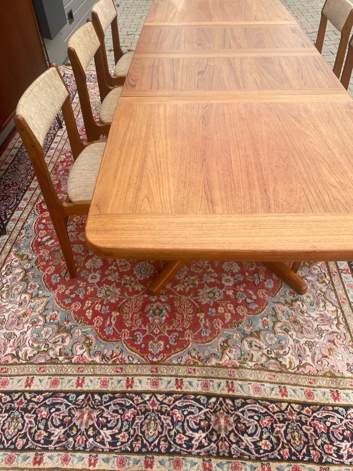 Mid Century Danish Design Esstisch 170-270 cm  + 6 Stühle Teak in Dortmund