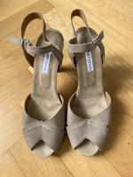 Riemen-Sandaletten 40/41 Leder beige Köln - Weiß Vorschau