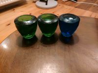 3 Teelichthalter Glas grün blau Berlin - Neukölln Vorschau