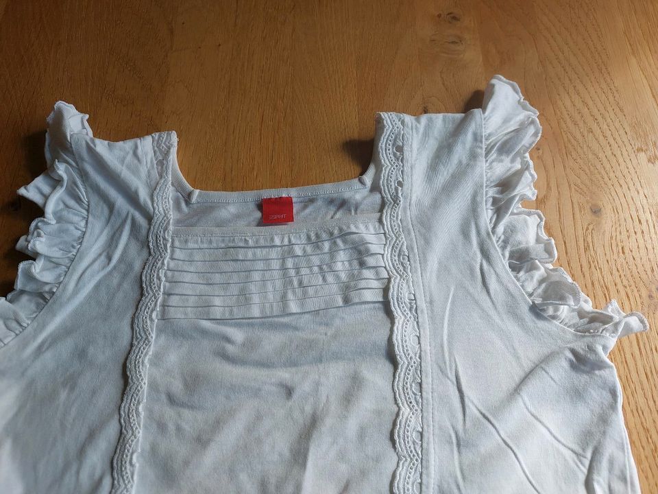 Shirt/ Bluse Esprit Mädchen, Gr. 128/ 134, weiß in Zschorlau