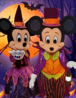 Mickey und Minnie im Halloween Outfit Maskottchen Kostüm Party Berlin - Steglitz Vorschau