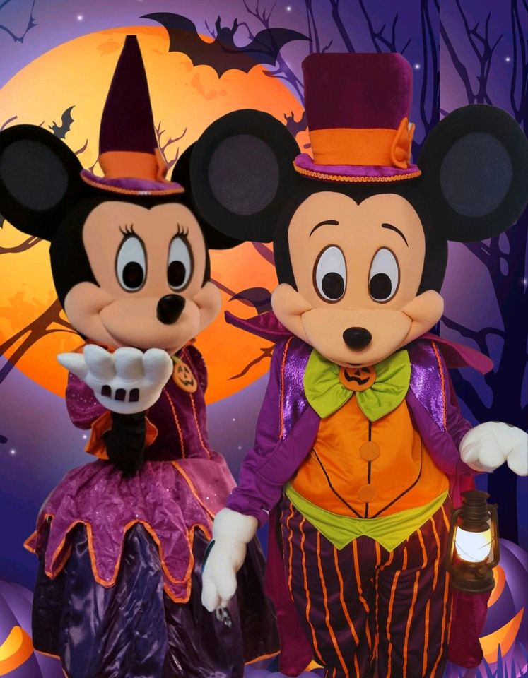 Mickey und Minnie im Halloween Outfit Maskottchen Kostüm Party in Berlin