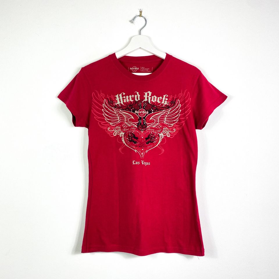 Vintage Hard Rock Café T-Shirt Gr.S Rot Strasssteine 90er 90s y2k in Gronau (Westfalen)