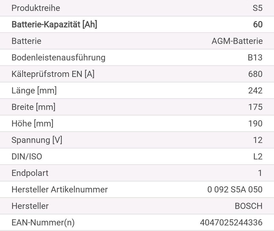 Bosch Autobatterie NEU S5 A05 60Ah 680A in Saarland - St. Ingbert, Ersatz-  & Reparaturteile