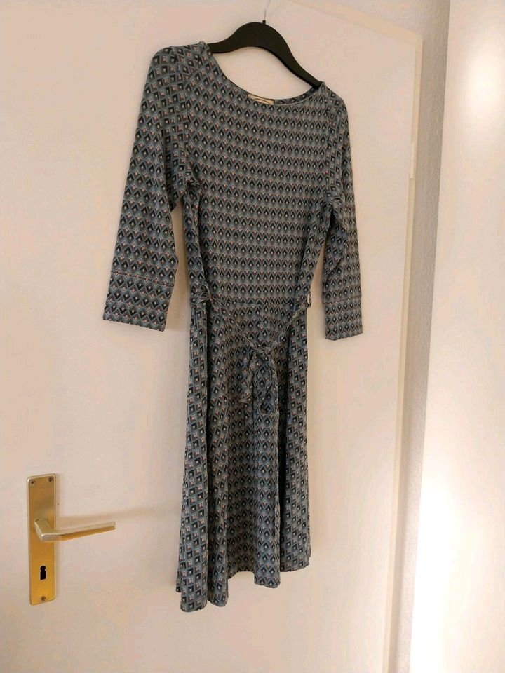 Sorgenfri Jersey Kleid mit Gürtel XS 34 36 Rauten Muster in Jork