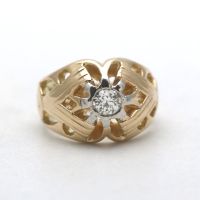Ring 750 Gold 18 Karat Gelbgold Antik Handarbeit Solitär Diamant Innenstadt - Köln Altstadt Vorschau