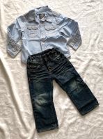 2 Teile Vingino Jeans & H&M Hemd Gr 92 dunkle Jeans gestreift Dresden - Schönfeld-Weißig Vorschau