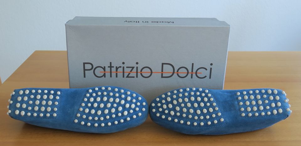 Schuhe Mokassins Slipper Patrizio Dolci Gr. 35 1/2 Blau Leder in Wetzlar