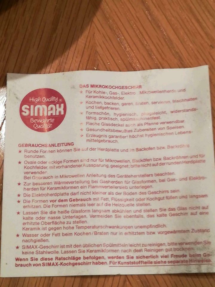 Simax Mikrowellen Kochgeschirr "NEU" in Drochtersen