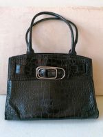 Tasche Handtasche Furla schwarz krokodillederoptik Echtleder Frankfurt am Main - Eckenheim Vorschau