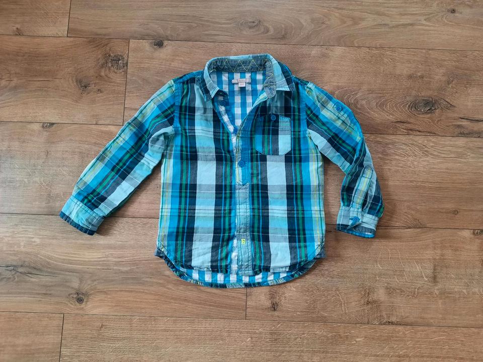 Hemd langarmhemd lamgarm esprit 104 110 blau kariert karohemd in Mülsen