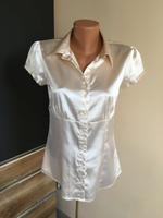Bluse Satin Puffärmel figurbetont creme vanille Sommer Kurzarm Bayern - Eitting Vorschau