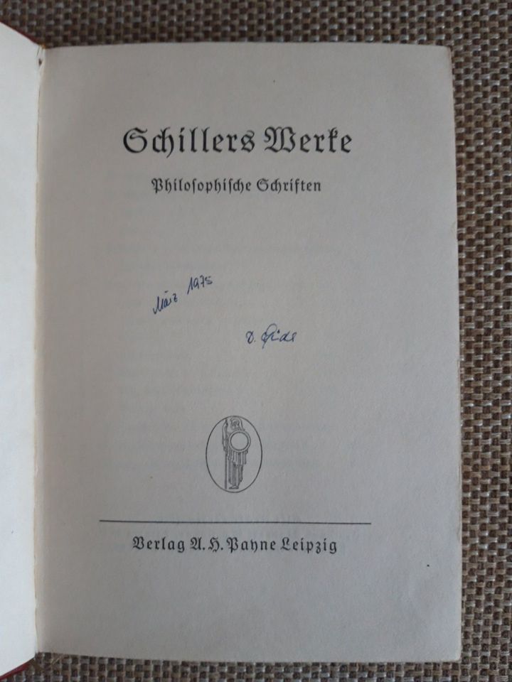 alte Bücher, Friedrich v. Schiller, philosophische Schriften in Adorf-Vogtland