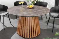 Runder Esstisch VALHALLA 115cm Keramik Lamellen-Design Indoor Outdoor Gartentisch Gartenmöbel Riess-Ambiente Kreis Pinneberg - Halstenbek Vorschau