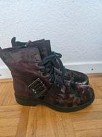 Neue Leder Stiefeletten Gr. 40 weinrot Samt mjus Schleswig-Holstein - Harrislee Vorschau