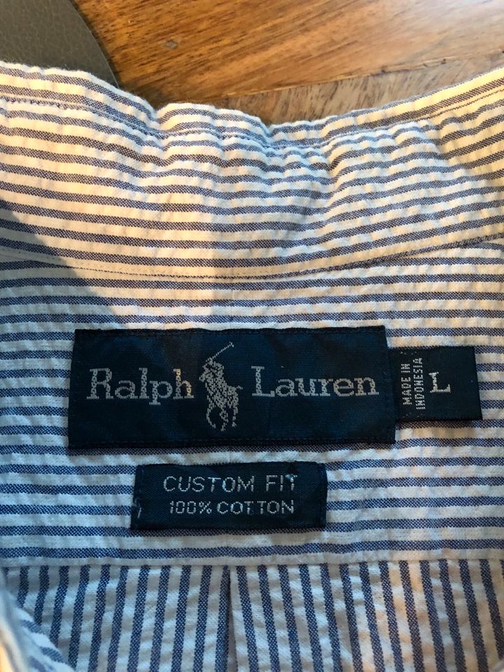 Ralph Lauren NEU Hemd L blau weiß gestreift kurz Kurzarmhemd Polo in Saulheim