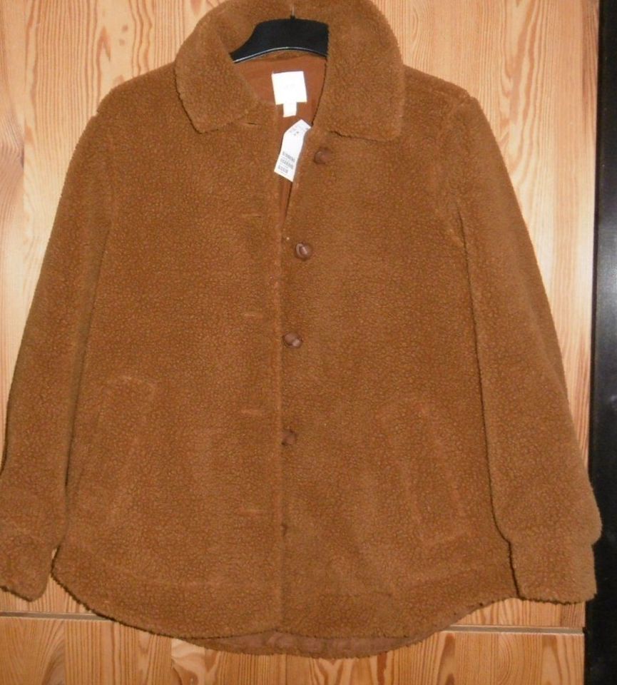 H&M Jacke Gr.38 braun Teddy Optik warm neu in Tespe