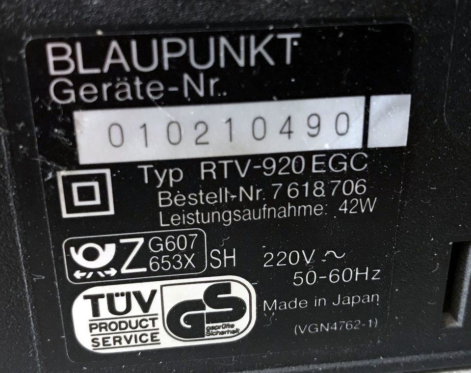 Blaupunkt RTV-920 S-VHS  HIFI Recorder in Berlin