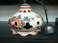 Lampe Keramik Leuchte Schmiedeeisen Blumen Bauernlampe Vintage Nordrhein-Westfalen - Brühl Vorschau