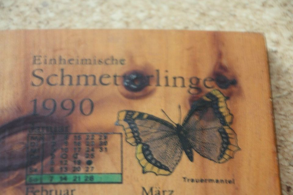 Holzkalender 1990 einheimische Schmetterlinge DDR in Wiesloch