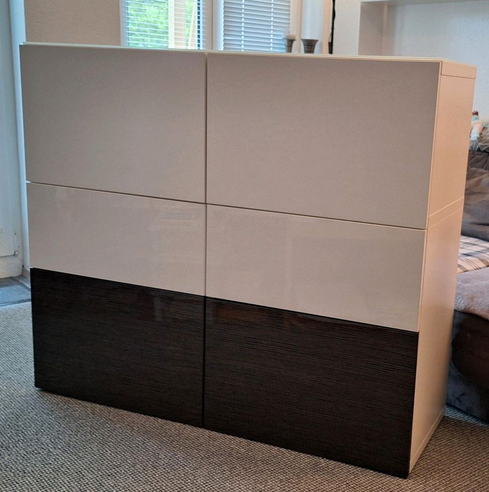 Ikea Besta  Sideboard mit 4 Türen u. 2 Schiebern u. Glasplatte in Dresden