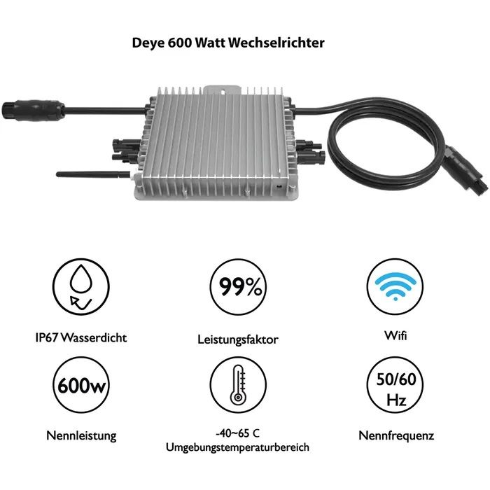 Mikrowechselrichter Deye SUN600G3 WLAN, Nennleistung 600W in Osterwald