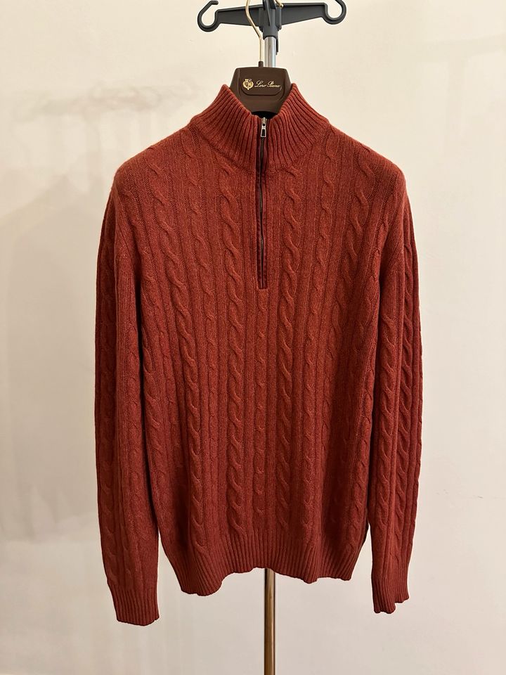 Loro Piana Baby Kaschmir Pullover Troyer Rot Gr. 52 /M NP: 1760€ in Hamburg