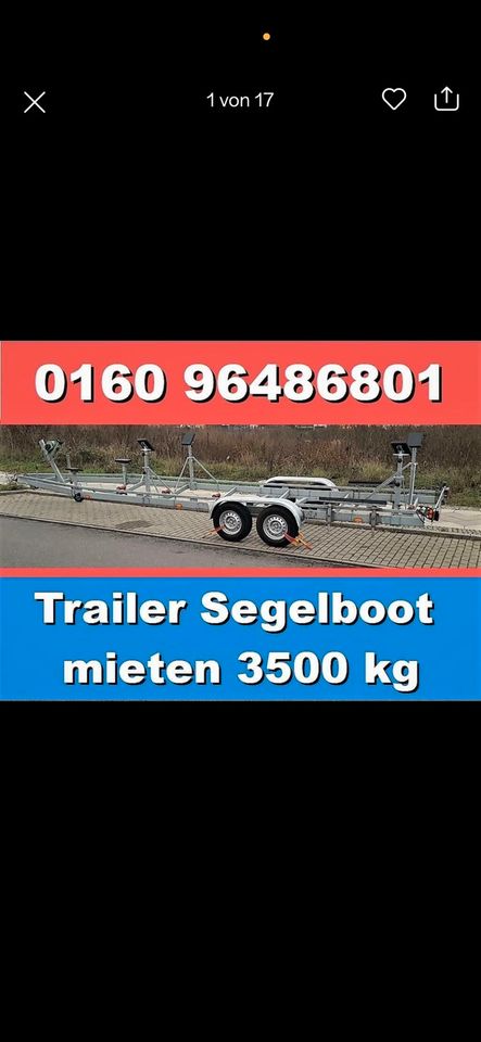 Vermiete Motor Bootstrailer 750 kg - 3500 kg in Berlin