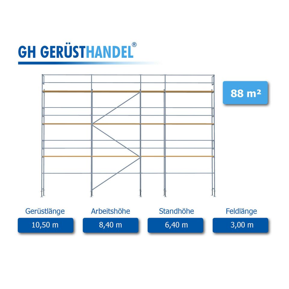 Baugerüst mit Holzbohle SL70 Plettac Fassadengerüst kaufen in Vöhringen