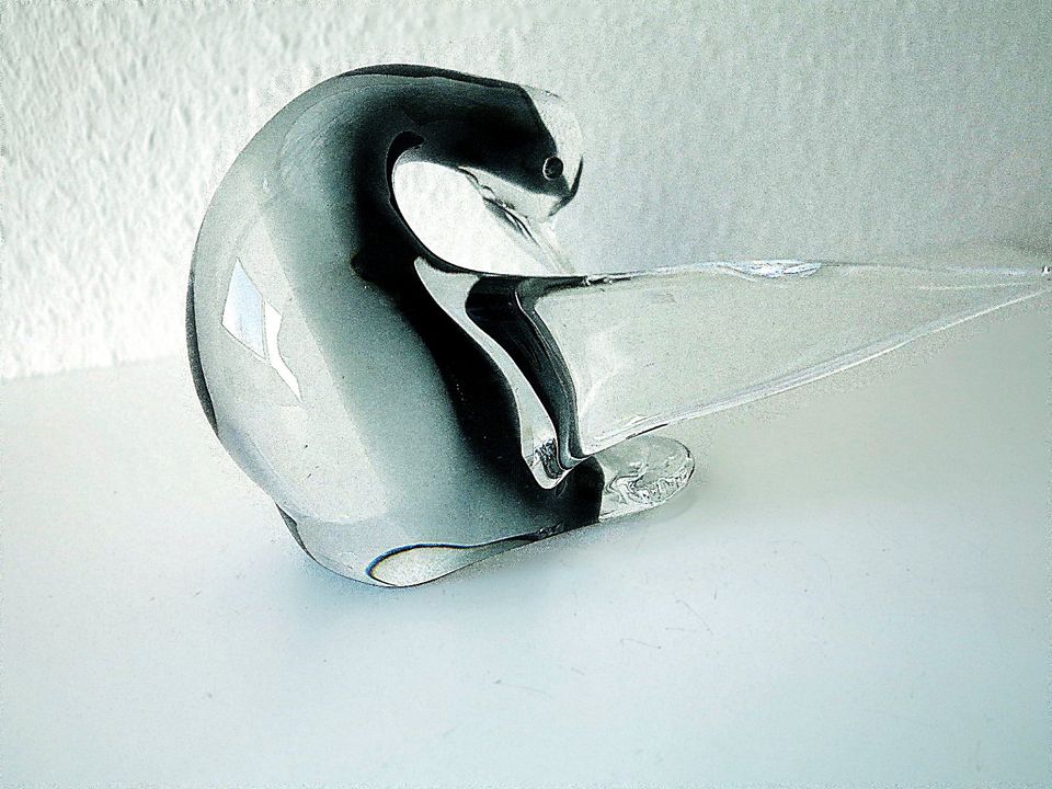 Skulptur Glasfigur ENTE klar/grau ca.12x18cm massiv 1070g RARITÄT in Lüneburg