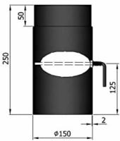 Rauchrohr mit 250 mm Länge und Drosselklappe in Schwarz /Gussgrau Nordrhein-Westfalen - Wiehl Vorschau