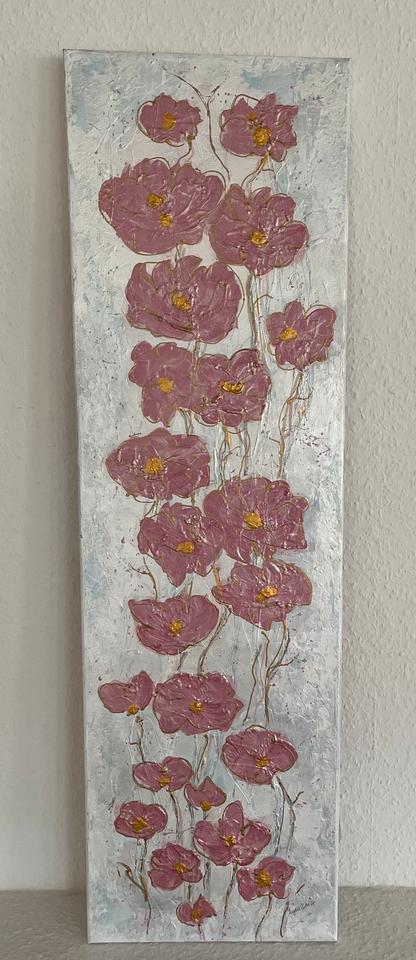 Bild, Deko, auf Leinwand, abstrakt, Blumen, Handarbeit 30x100cm in Oberstdorf