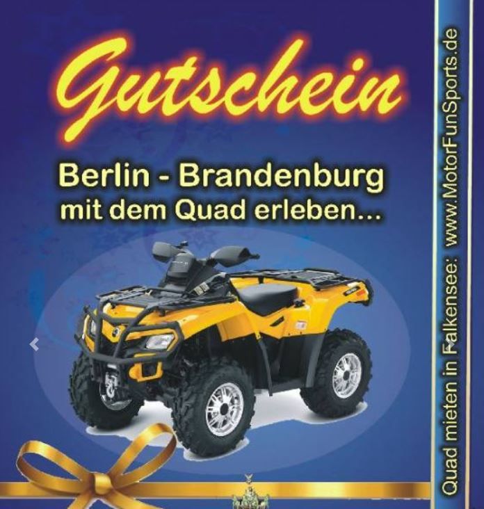 Quad ATV mieten ab 59€ als Geschenkgutschein in Falkensee