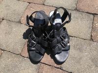 Riemchen Sandalen Absatz 40 schwarz Leder Optik Bayern - Kaufbeuren Vorschau