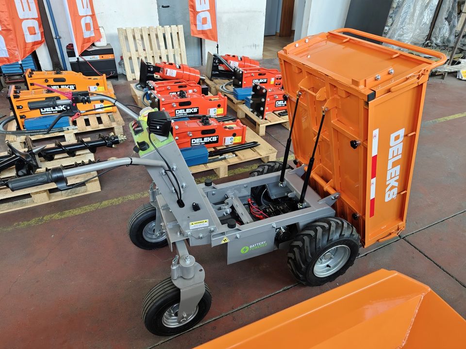 Elektrische Schubkarre Minidumper manuell kippen DELEKS® XE-500f in Pfaffenhofen a. d. Glonn