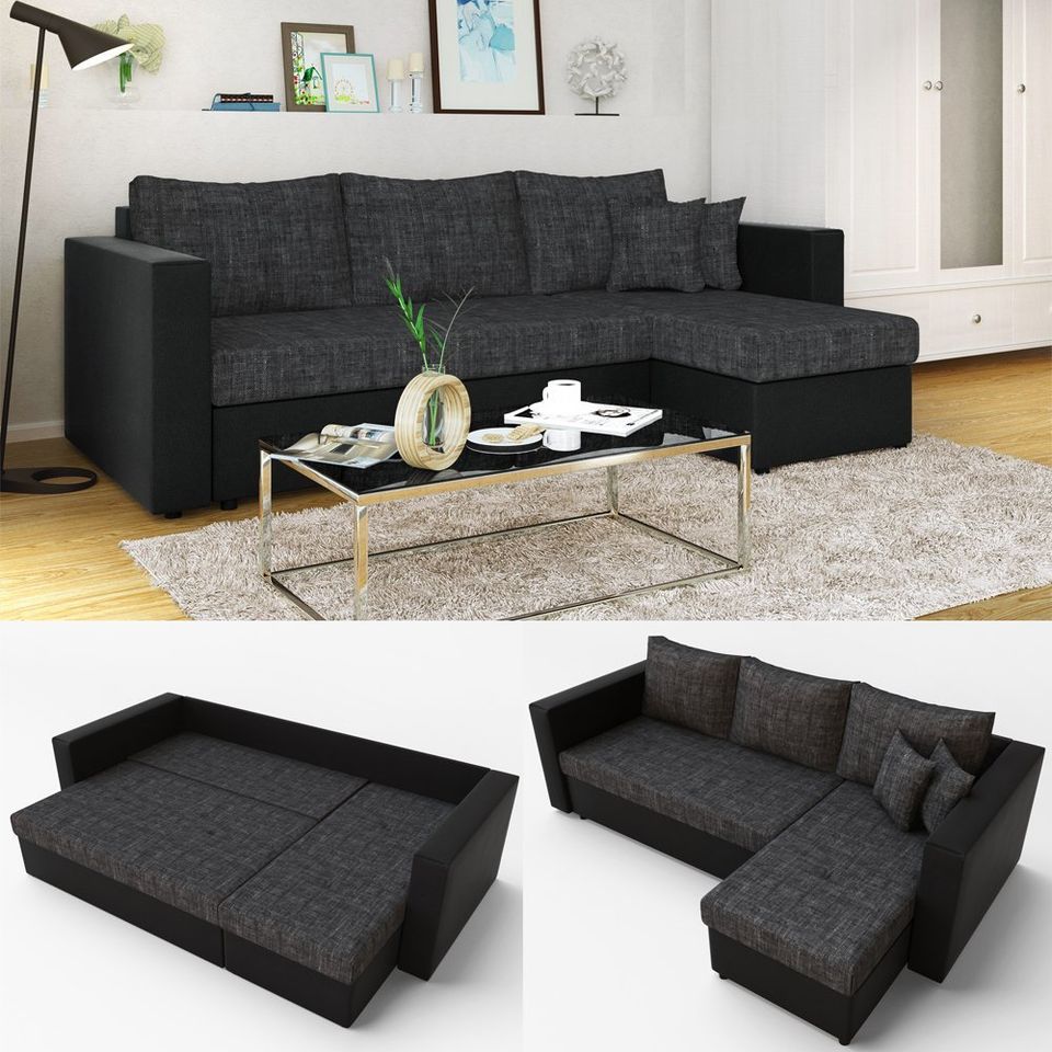 NEU - Eck- Couch mit FEDERKERN Schlaffunktion/Bettkasten – Sofa in Pritzwalk