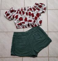 38:Bien Bleu:Shorts,+Crop top/Carmen-Bluse,H&M,schulterfrei,kurz, Baden-Württemberg - Heilbronn Vorschau