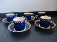 Seltene KPM Kobaldblau Goldrand 6x Mokka-Tasse + 7x Untertasse Hessen - Eppstein Vorschau