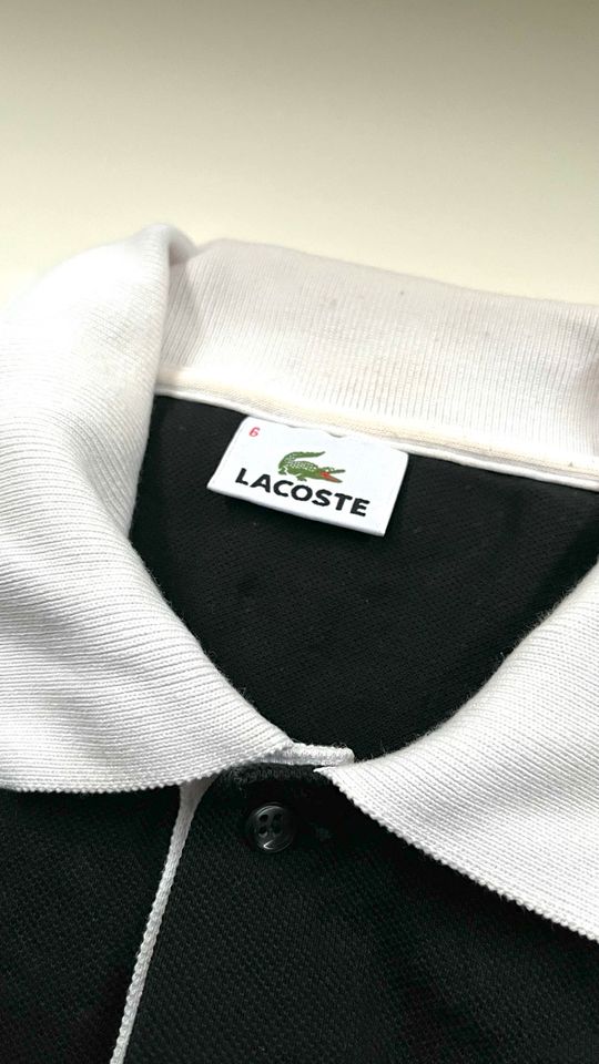 LACOSTE Kurzarm Poloshirt 6/XL Schwarz/ Weiß in Wiesbaden