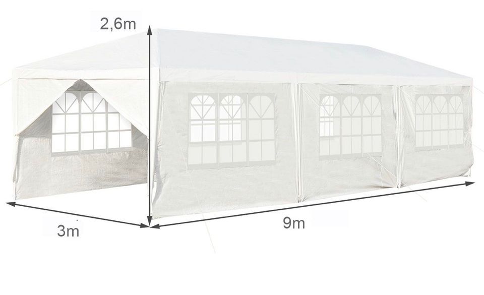 Gartenpavillon 3x9m Partyzelt Gartenzelt UV-Schutz Zelt in Bebra