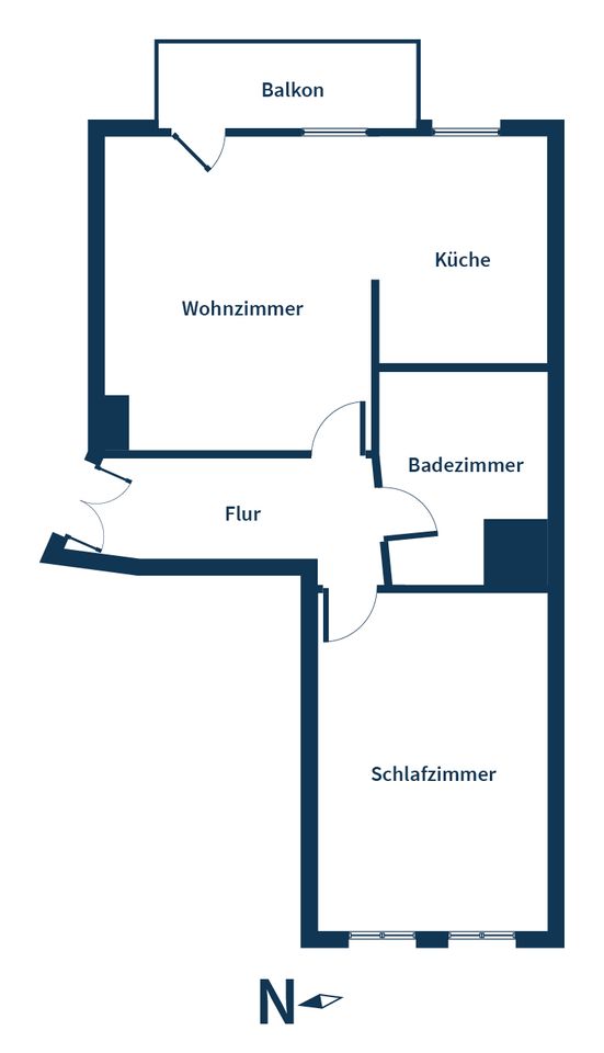 2-Zimmer-Wohnung mit großem Balkon und EBK in Leipzig Zentrum Ost in Leipzig